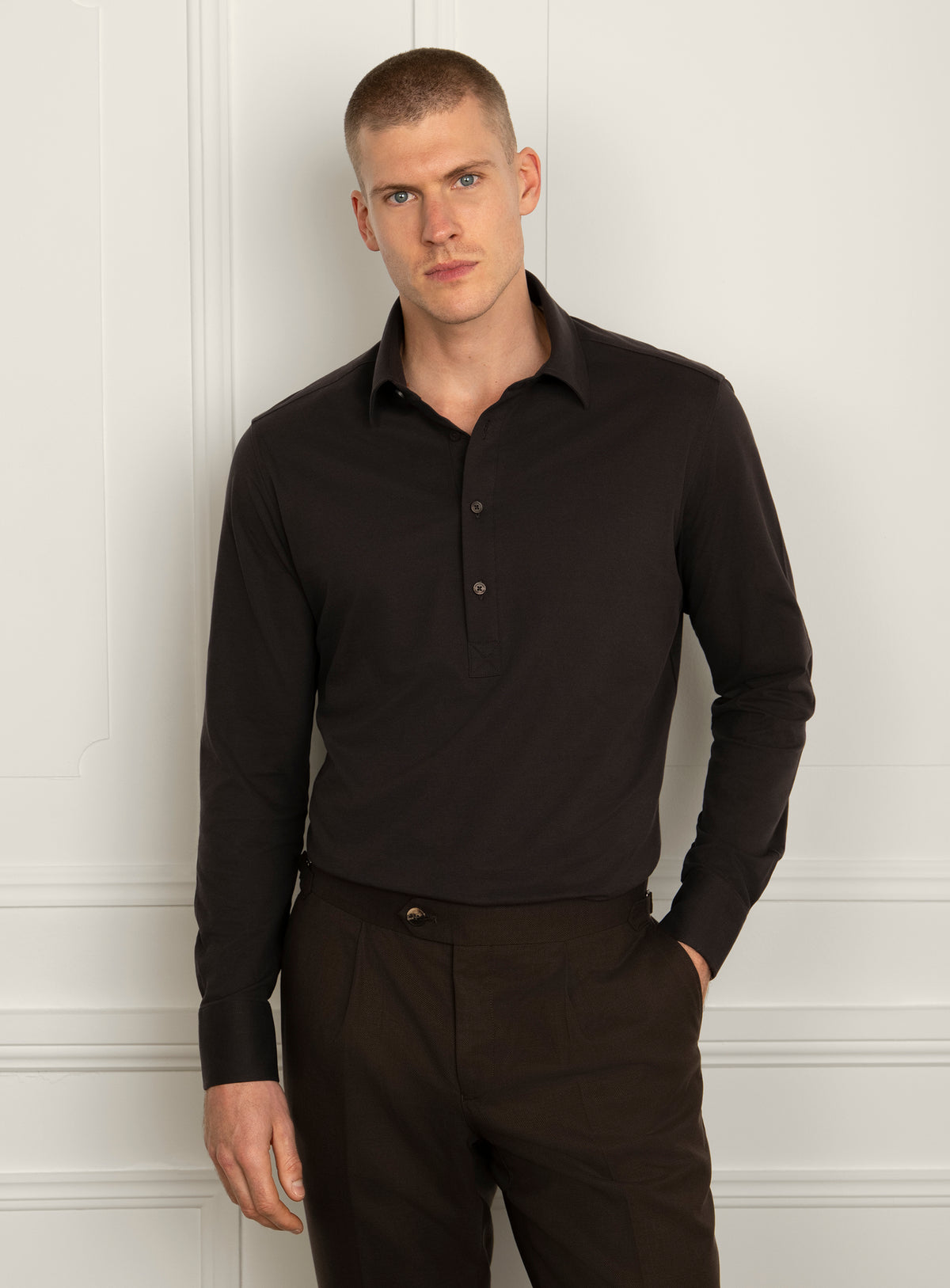 Pasquale Popover Brown Shirt