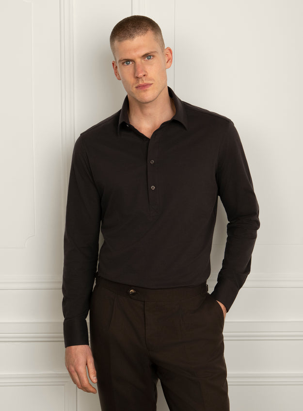 Pasquale Popover Brown Shirt