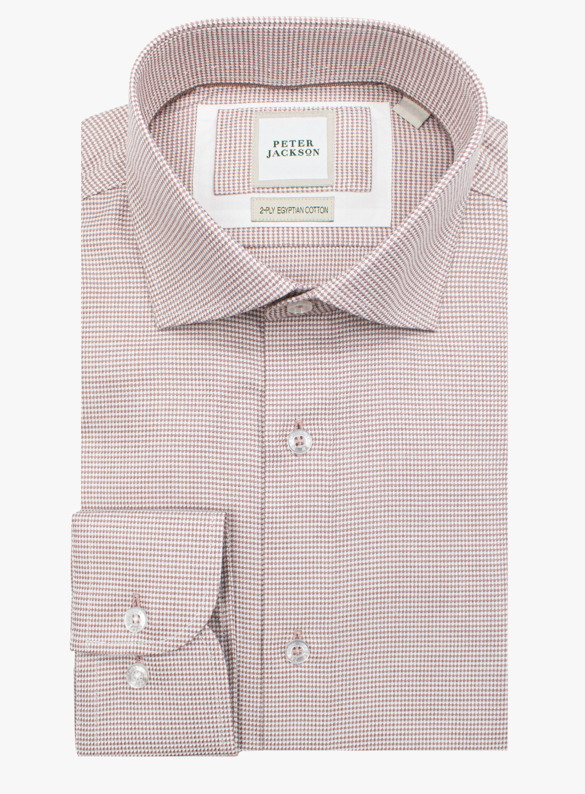 The Milan Brown Puppytooth Shirt