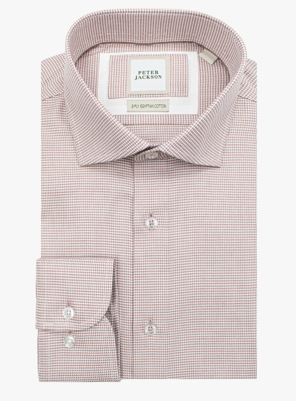 The Milan Brown Puppytooth Shirt