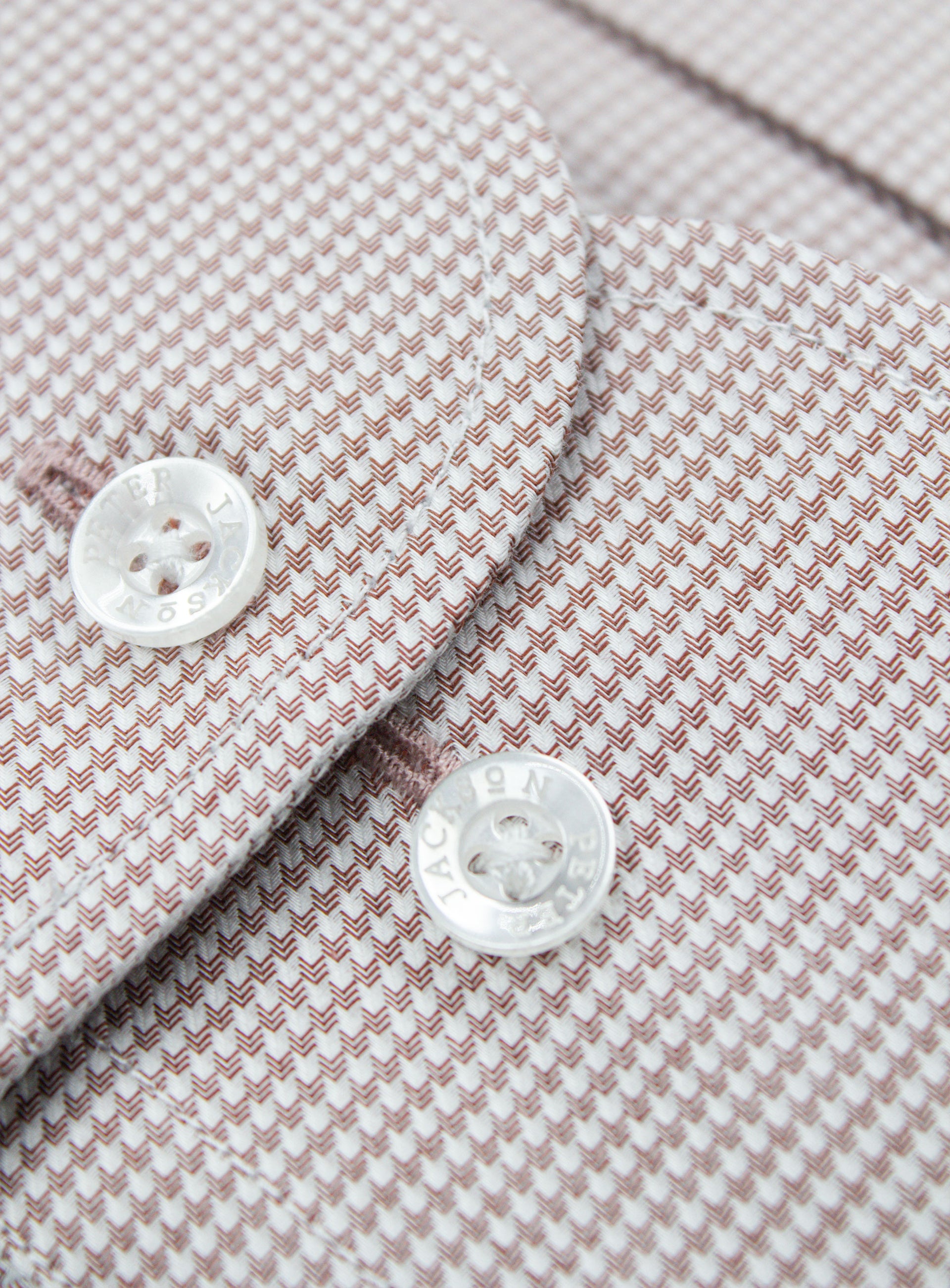 Close-up of the cuffs on the Milan Brown Puppytooth Shirt