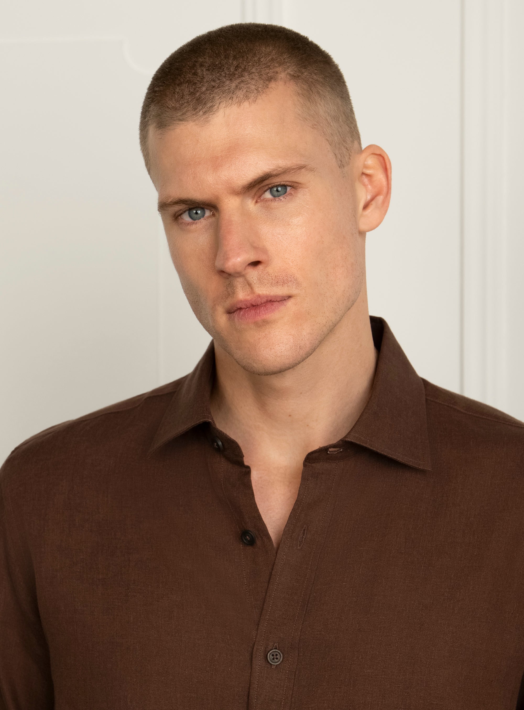 Amalfi Siena Brown Linen Shirt