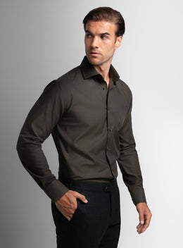 Piero Flannel Slim Fit Chocolate Shirt