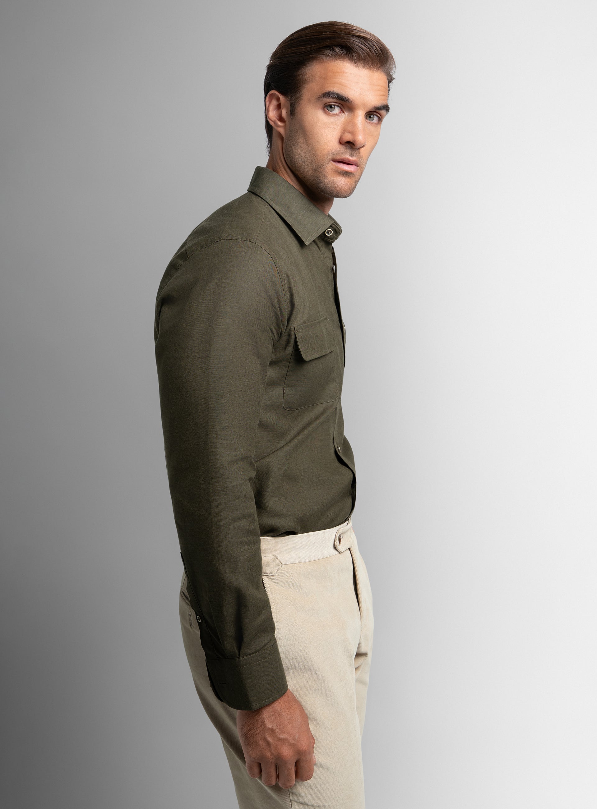 Cortana Olive Safari Style Shirt