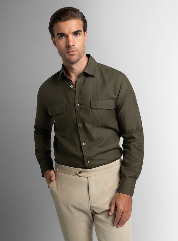 Cortana Olive Safari Style Shirt