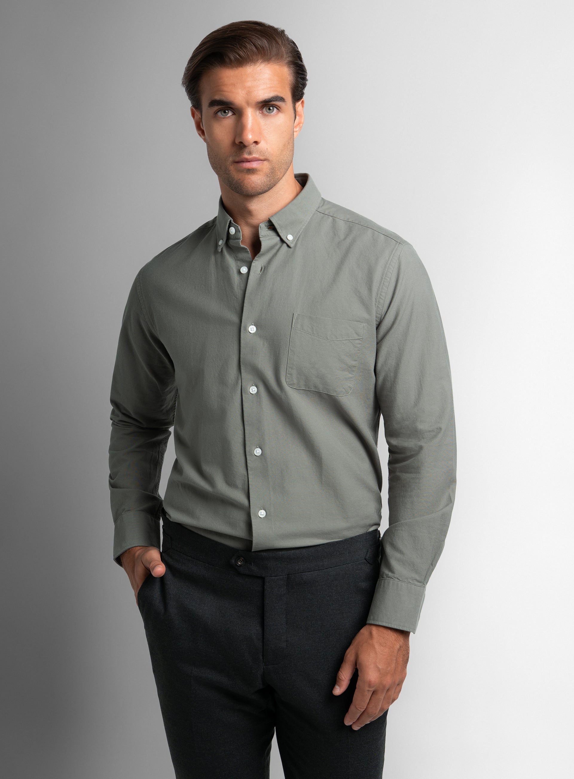 Bolzano Sage Oxford Shirt