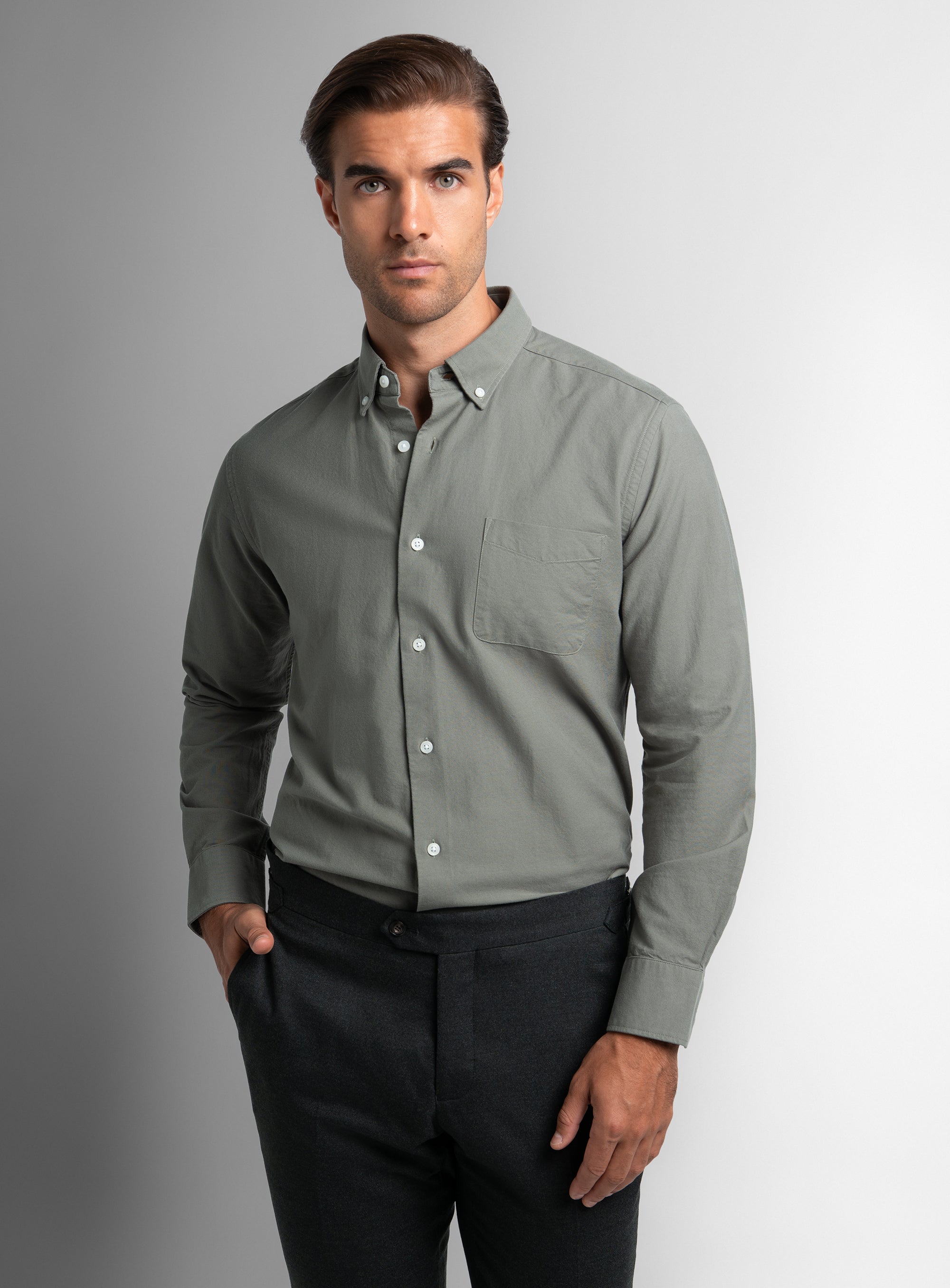 Bolzano Sage Oxford Shirt