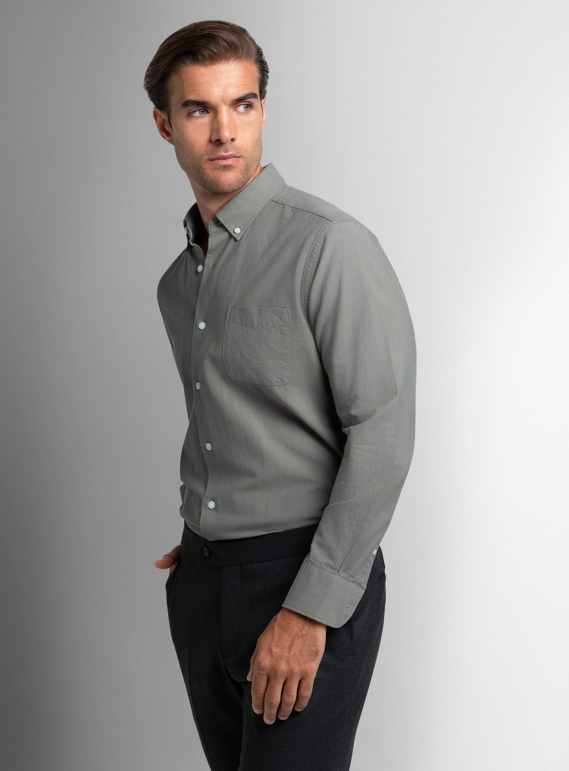 Bolzano Sage Oxford Shirt