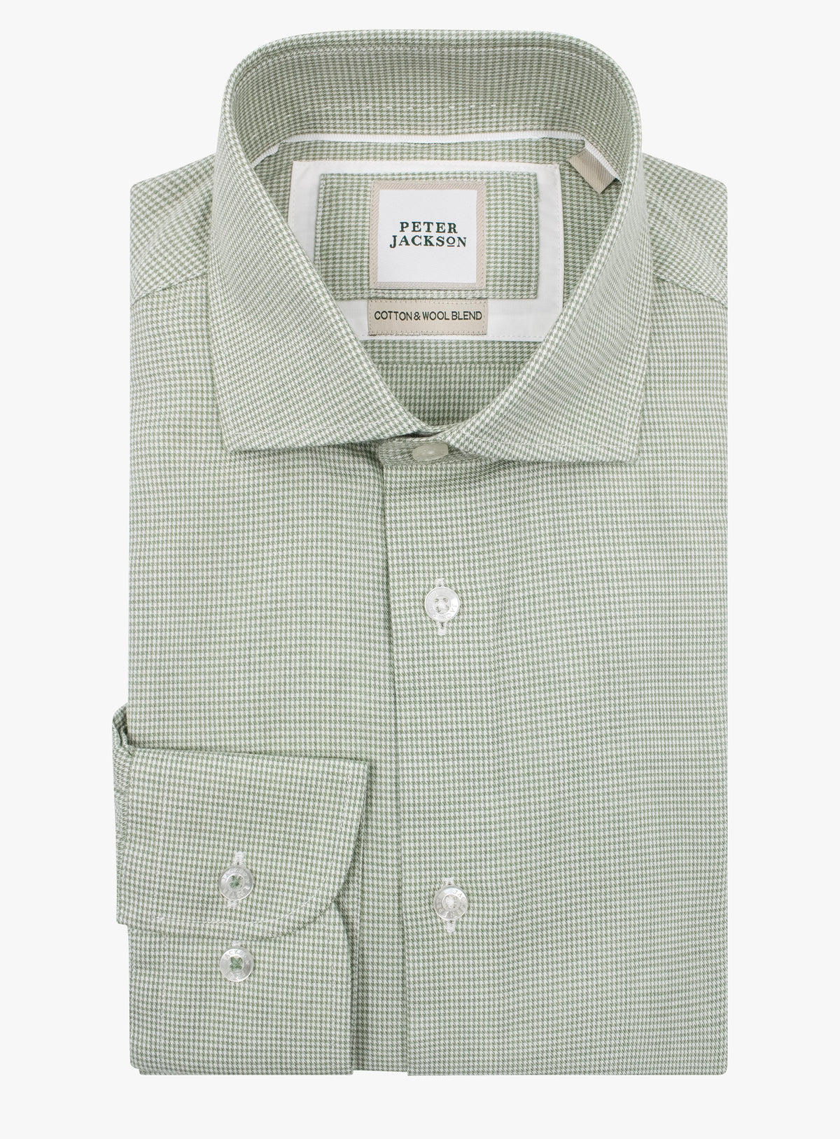 Milan Houndstooth Sage Green Shirt