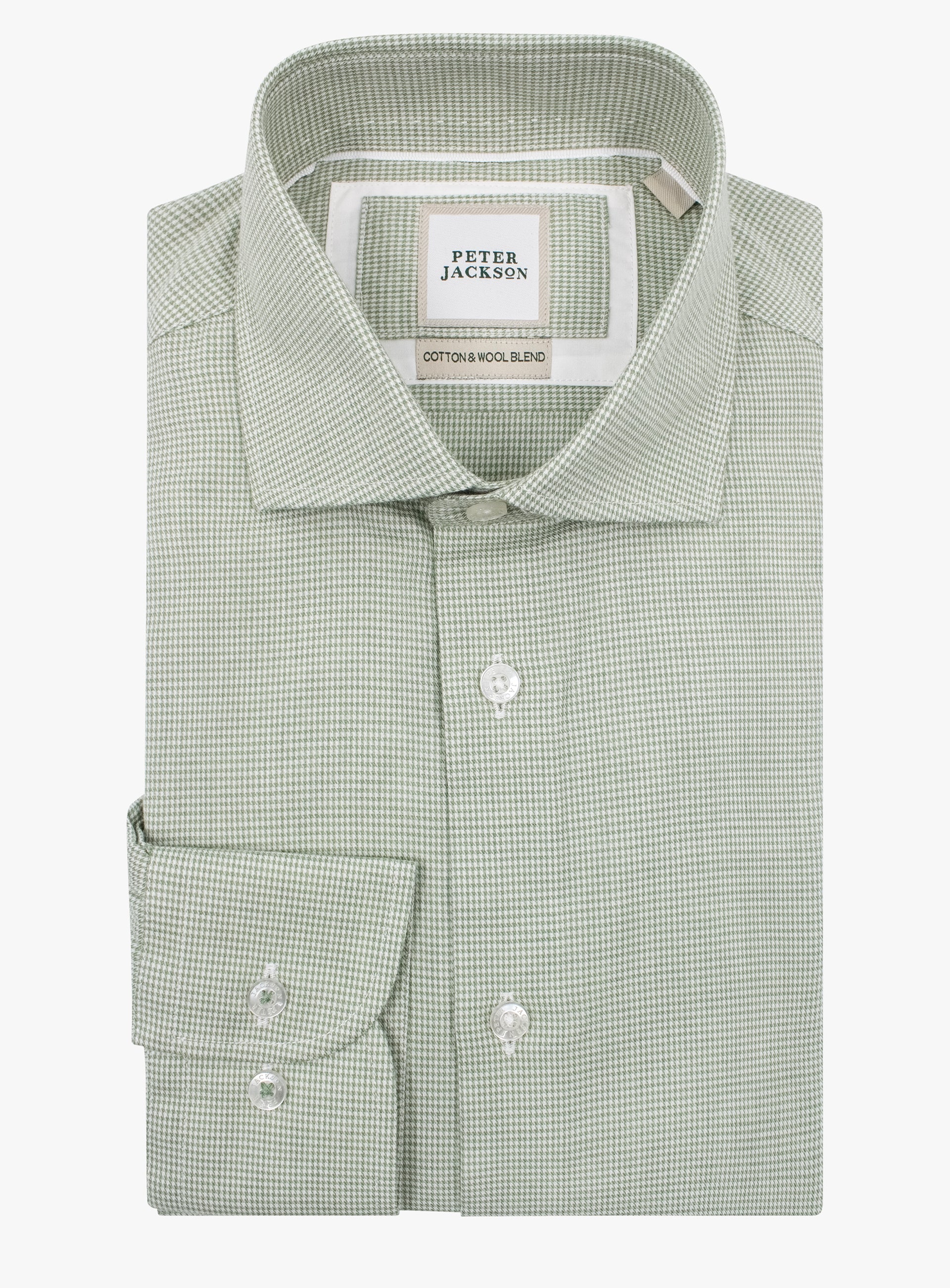 Milan Houndstooth Sage Green Shirt
