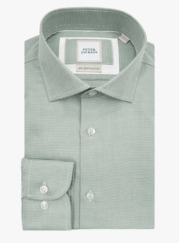 Milan Jacquard Puppytooth Green Shirt