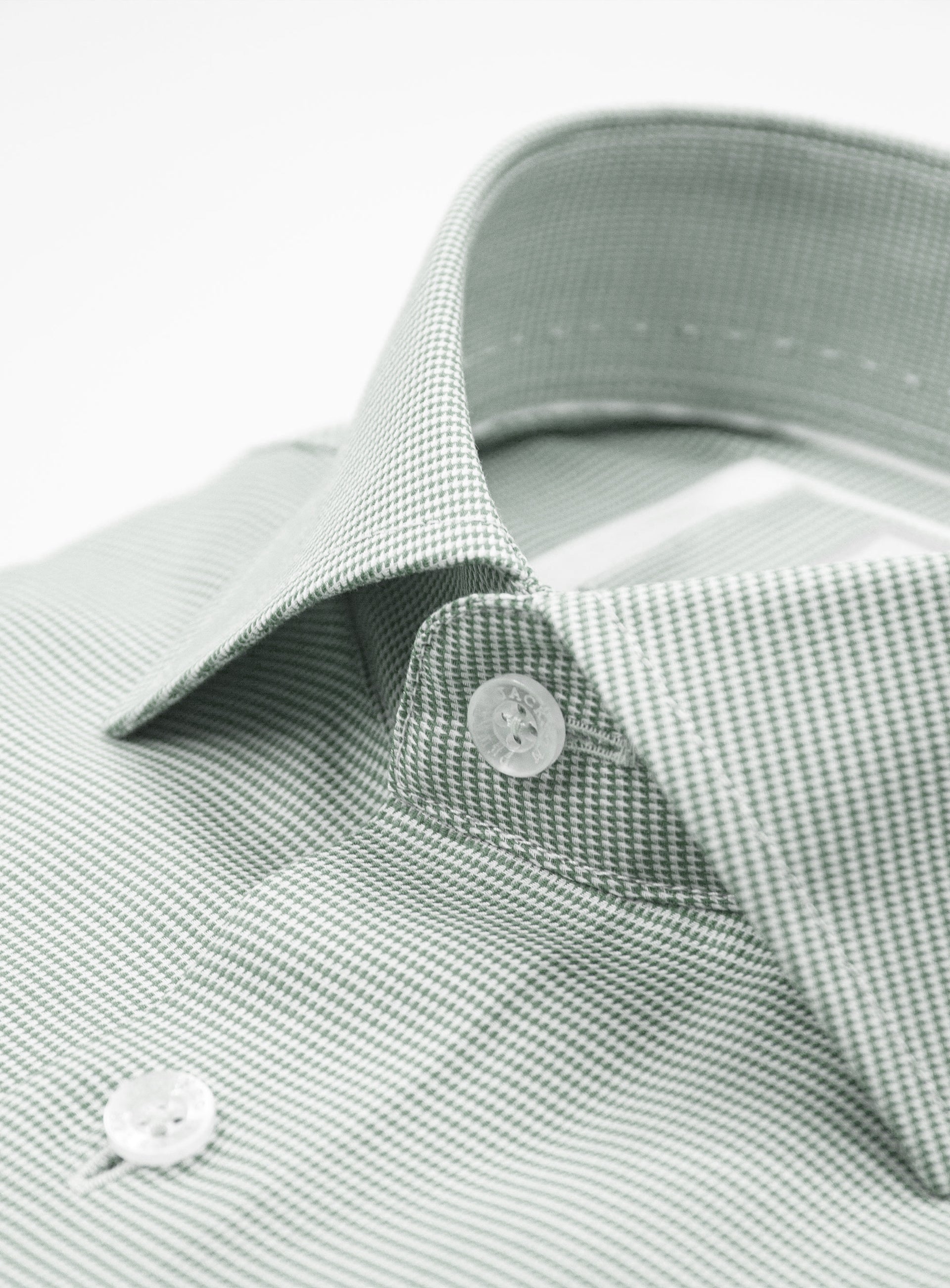 Milan Jacquard Puppytooth Green Shirt
