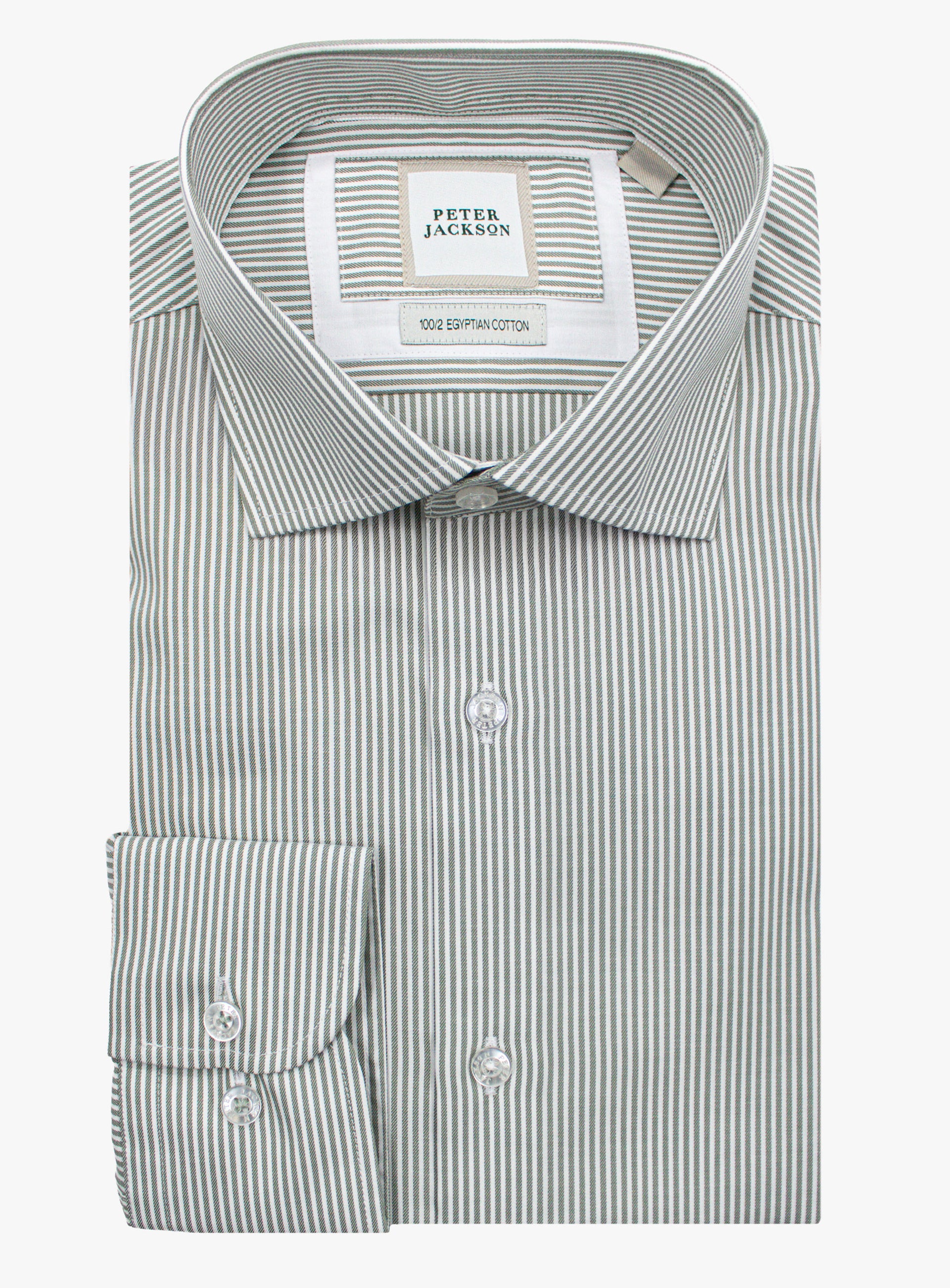 Milan Twill Sage Green Stripe Shirt