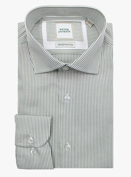 Milan Twill Sage Green Stripe Shirt