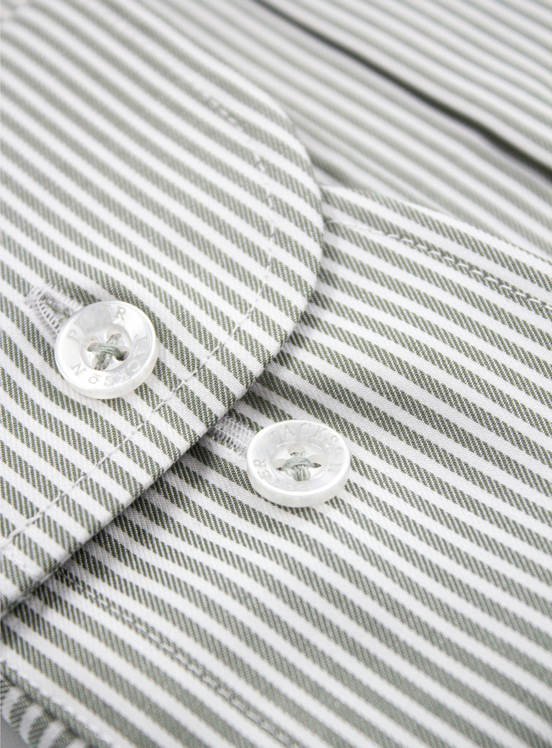 Milan Twill Sage Green Stripe Shirt