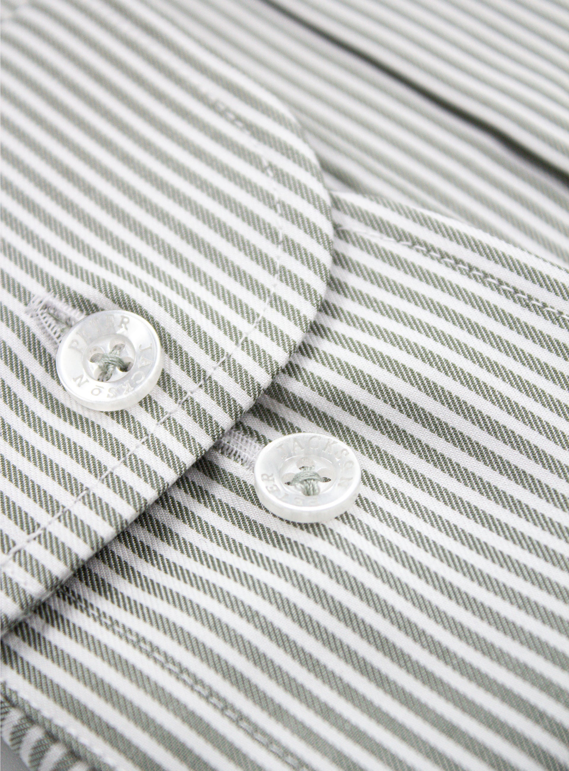 Milan Twill Sage Green Stripe Shirt
