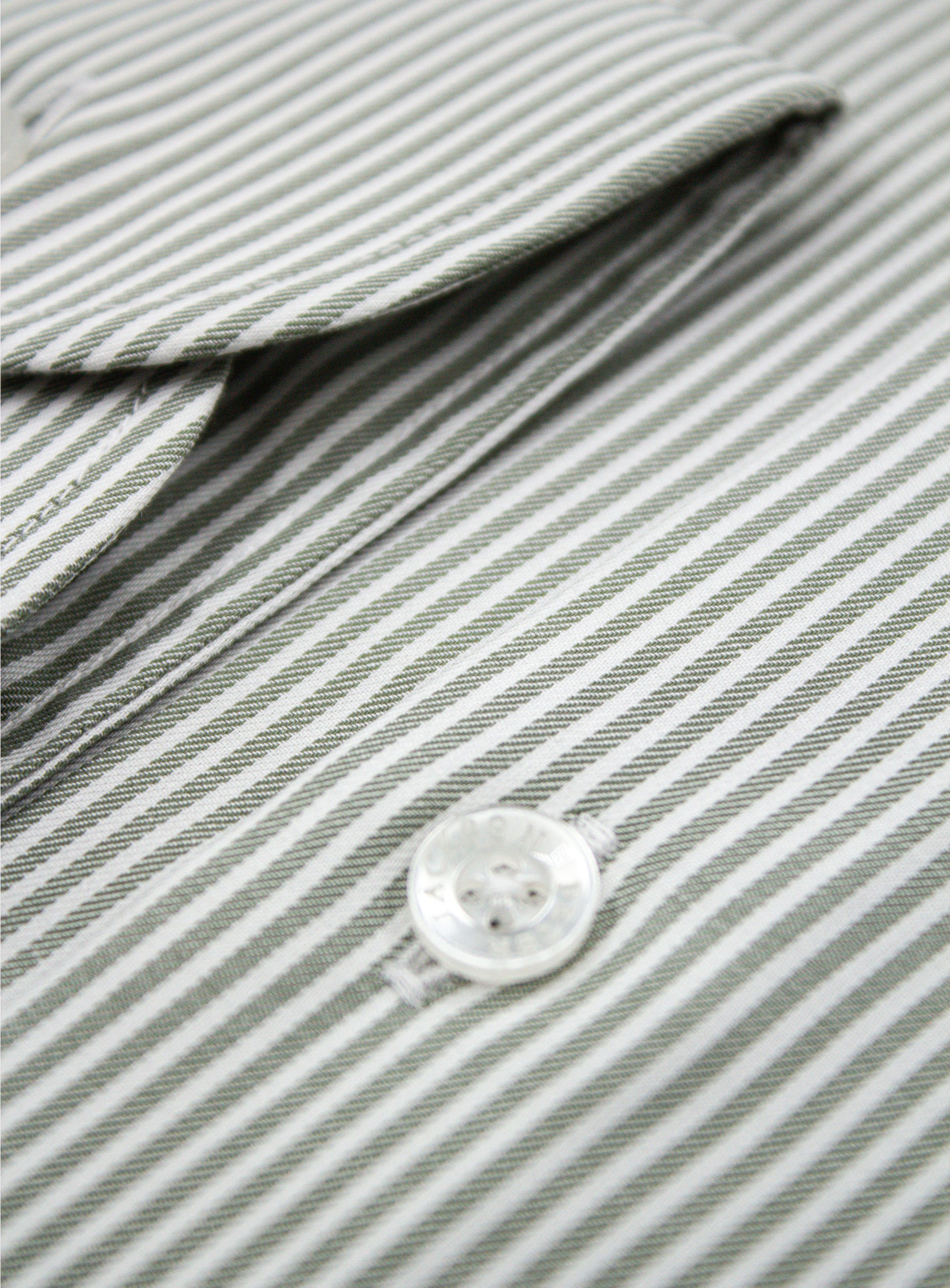 Milan Twill Sage Green Stripe Shirt