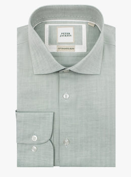 Milan Herringbone Sage Green Shirt