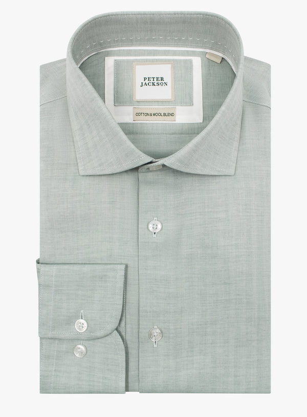 Milan Herringbone Sage Green Shirt