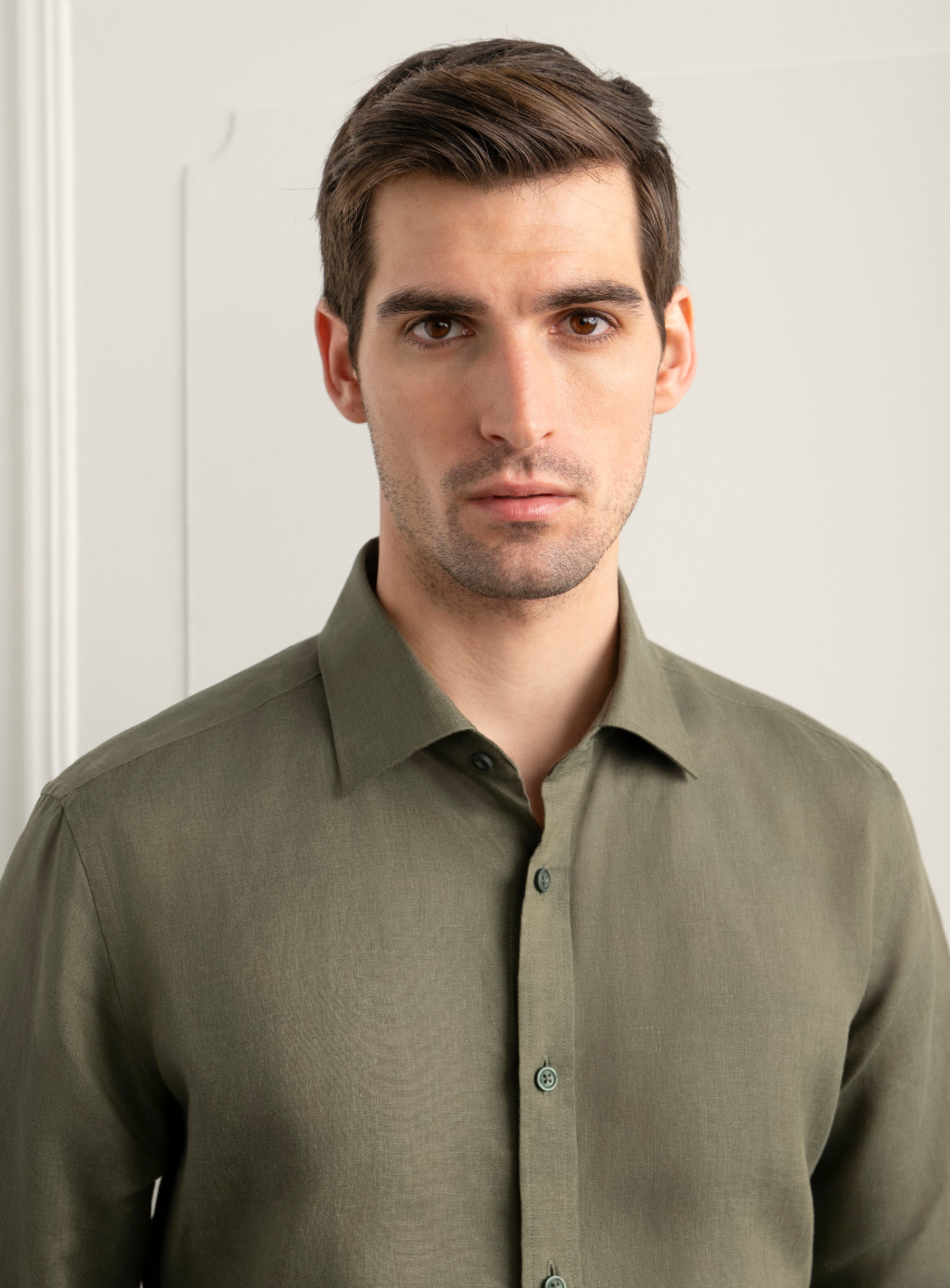 Amalfi Olive Green Linen Shirt