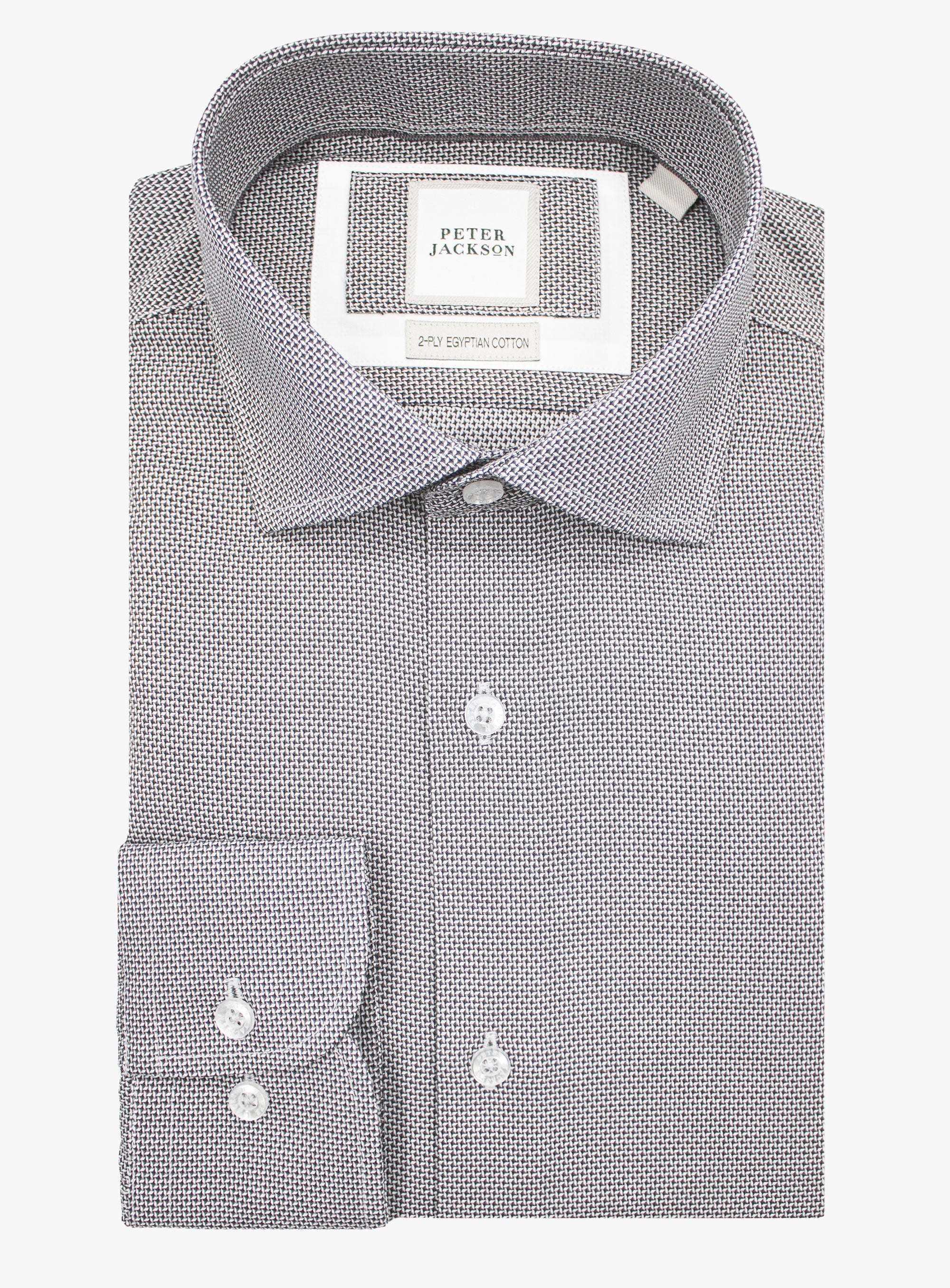 Milan Micro Jacquard Grey Shirt