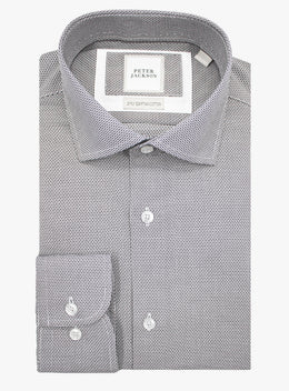 Milan Micro Jacquard Grey Shirt