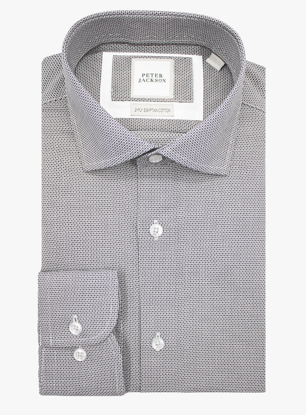 Milan Micro Jacquard Grey Shirt