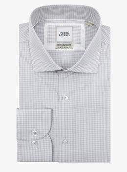 Milan Micro Check Silver Grey Shirt