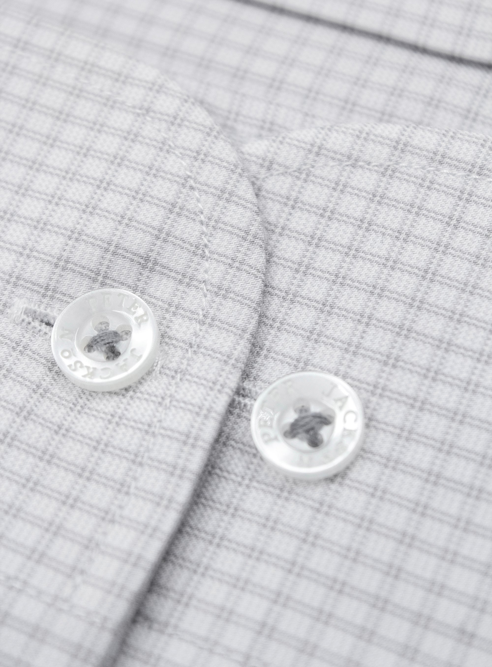 Milan Micro Check Silver Grey Shirt