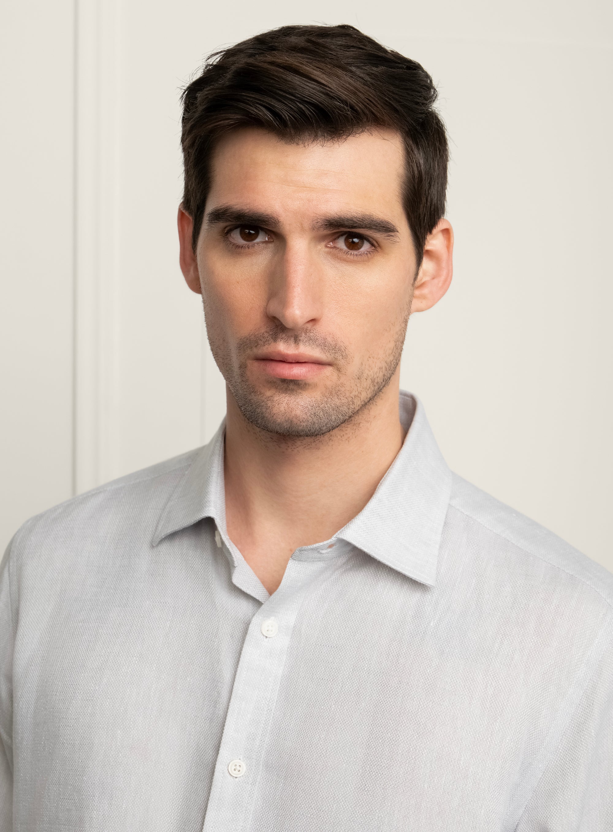 Amalfi Dobby Silver Grey Linen Shirt