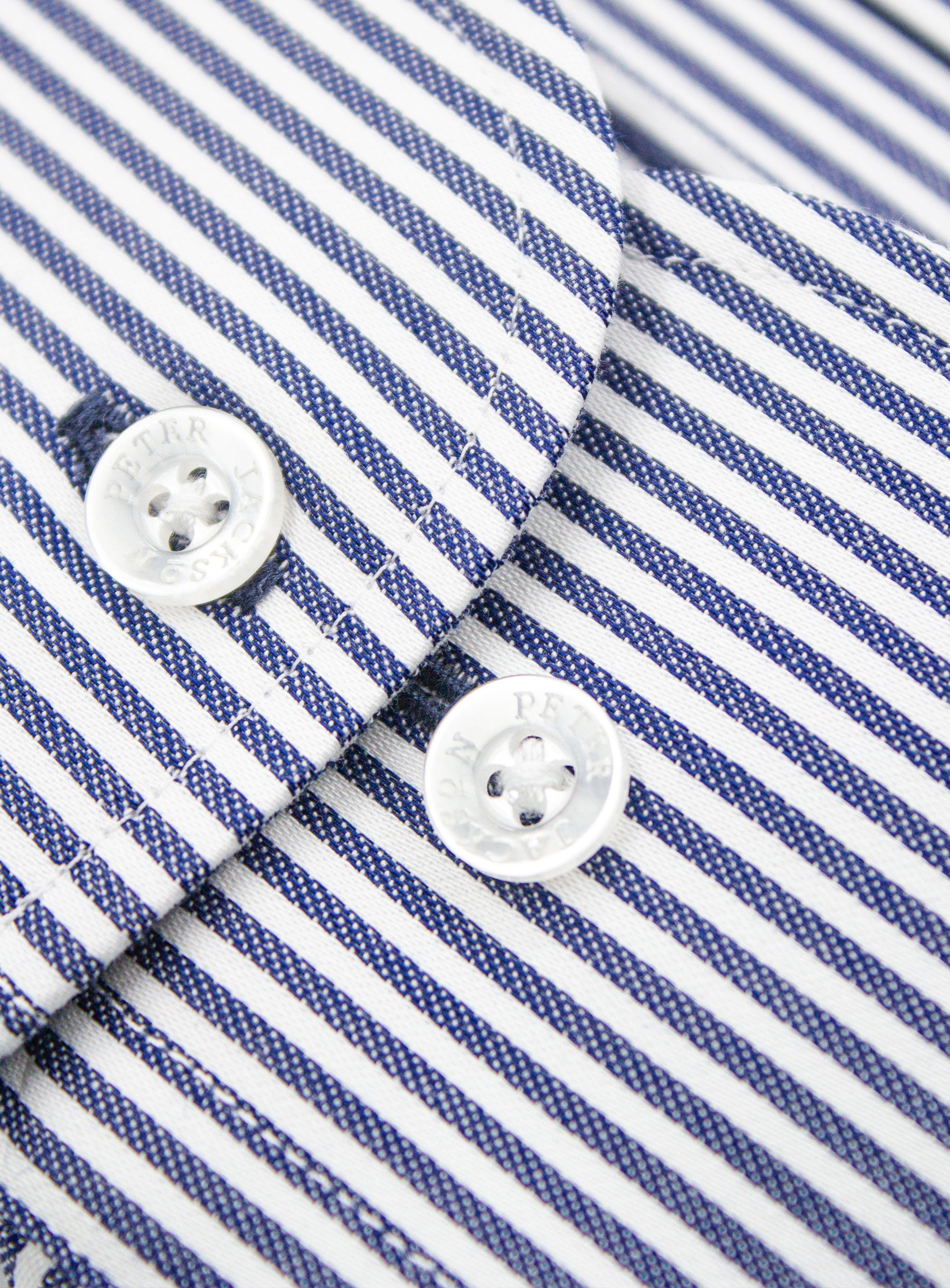 Close-up of pocket on the Milan Indigo Blue Stripe Shirt