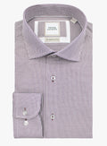 Milan Jacquard White & Mulberry Shirt