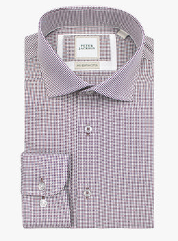 Milan Jacquard White & Mulberry Shirt