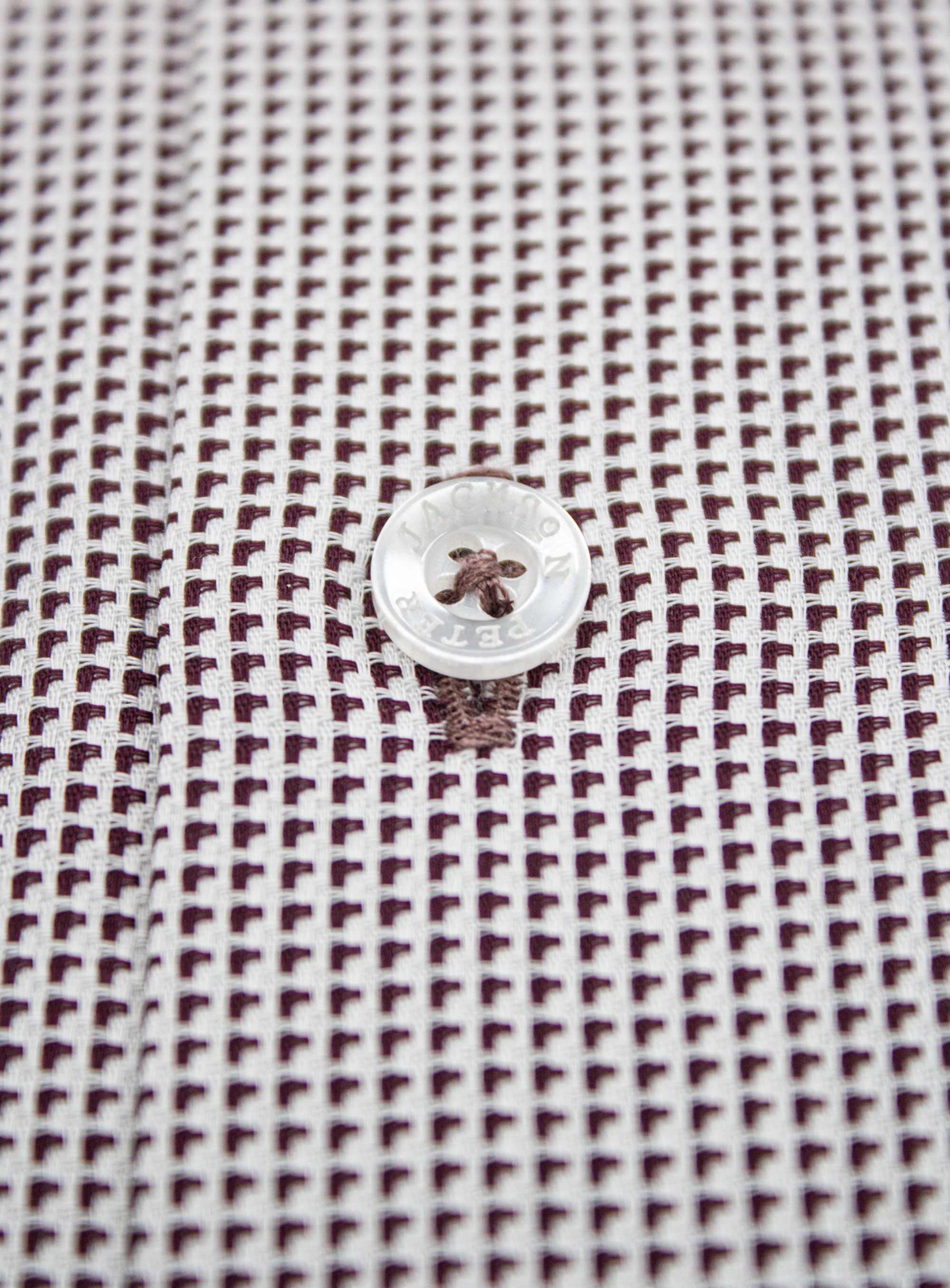 Milan Jacquard White & Mulberry Shirt