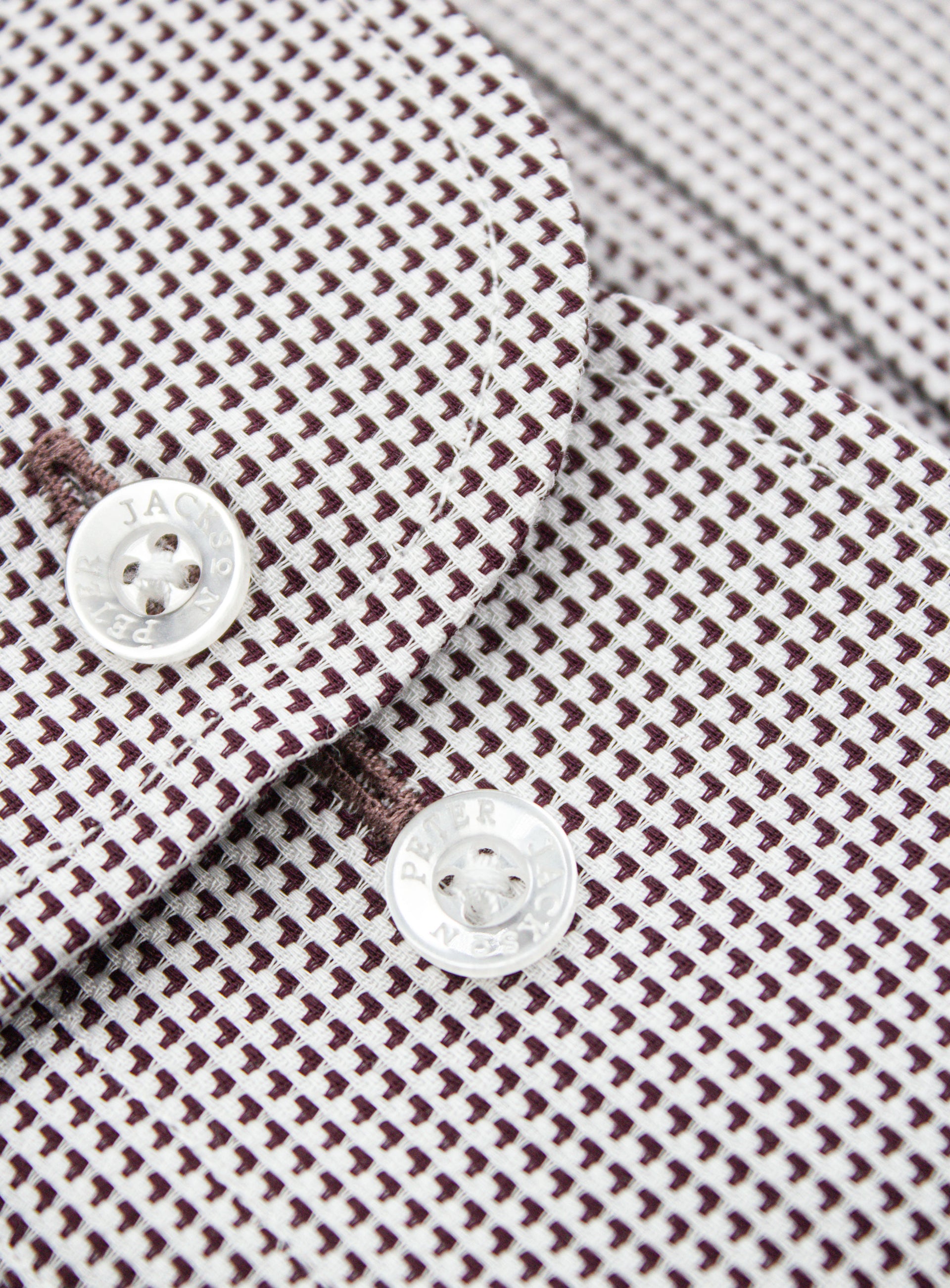 Milan Jacquard White & Mulberry Shirt