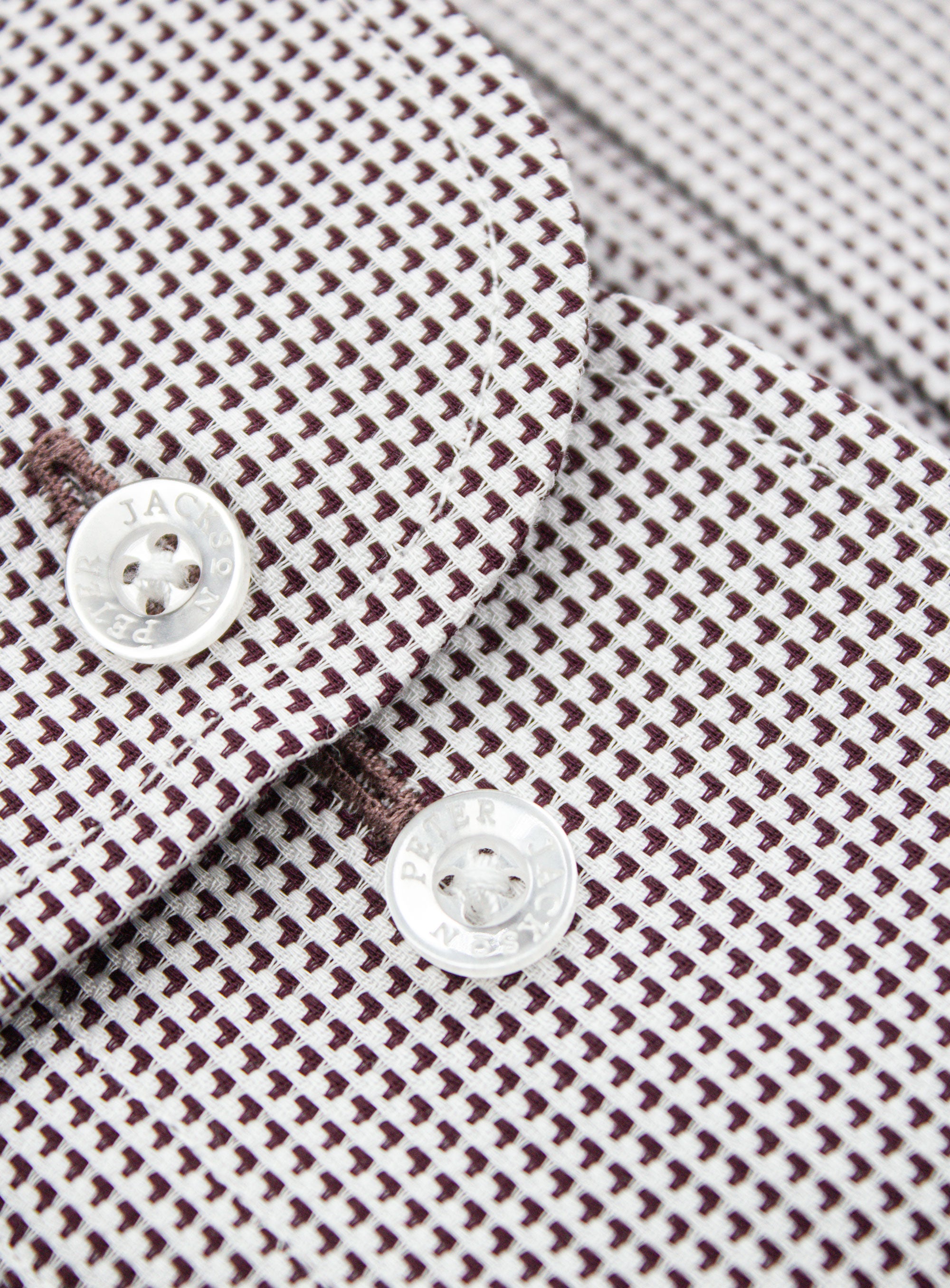 Milan Jacquard White & Mulberry Shirt
