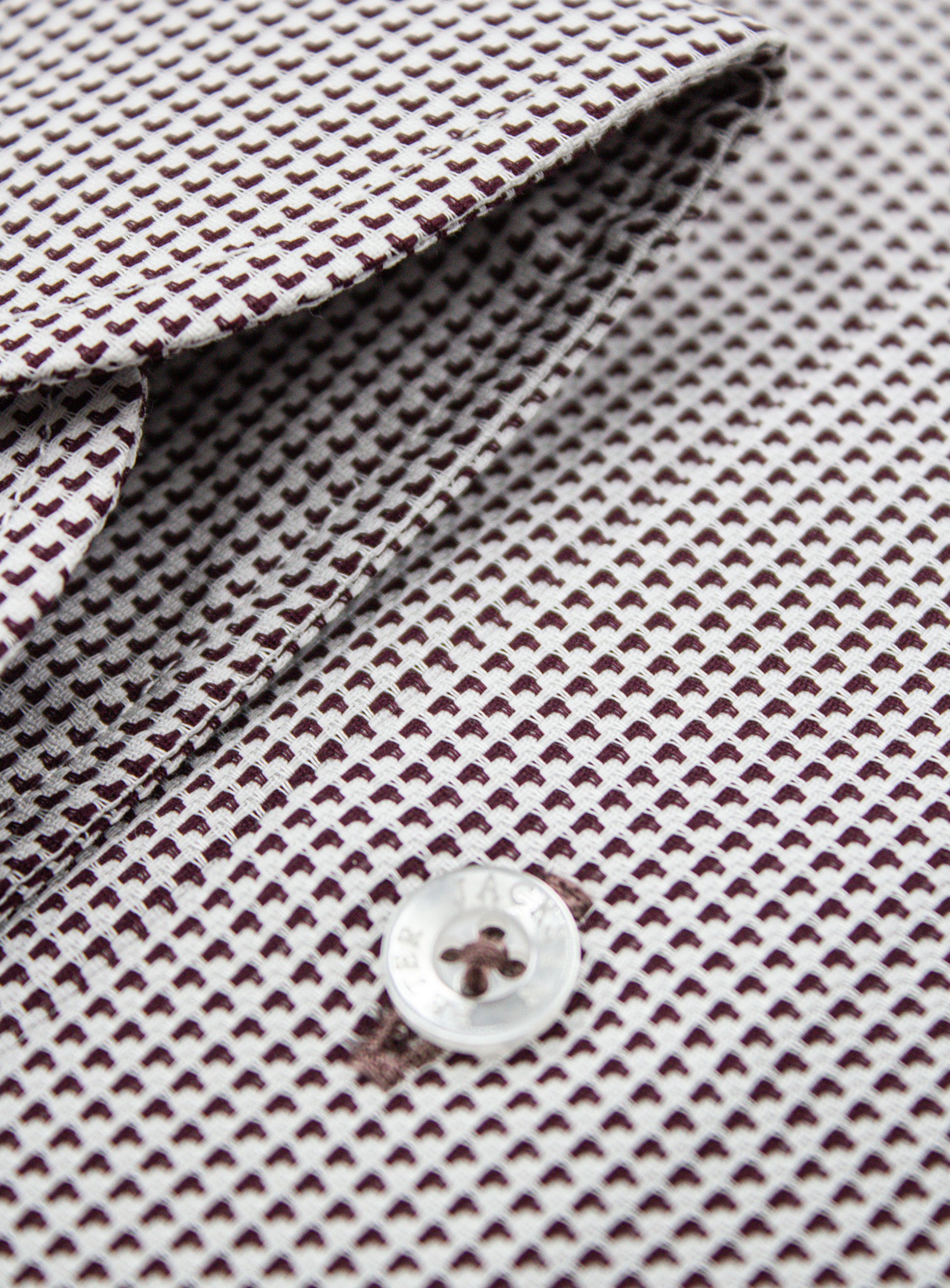 Milan Jacquard White & Mulberry Shirt