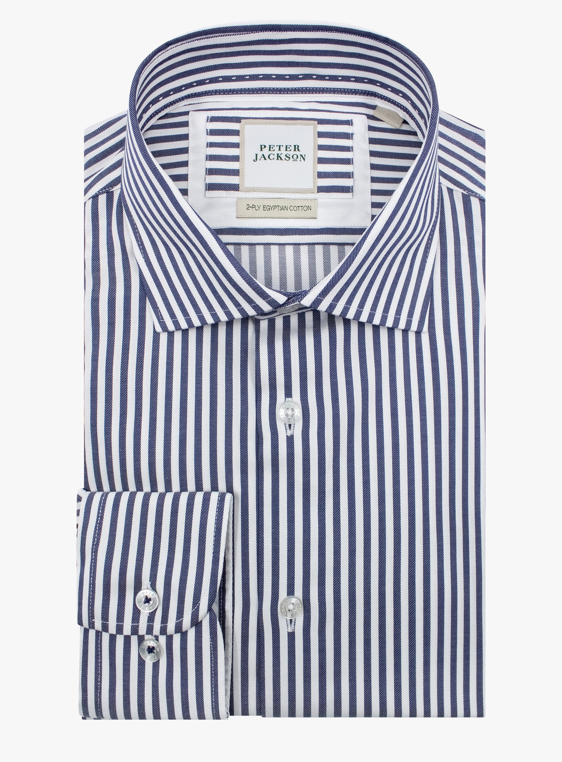 Milan Twill Navy Stripe Shirt