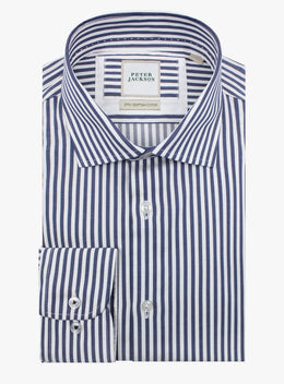 Milan Twill Navy Stripe Shirt