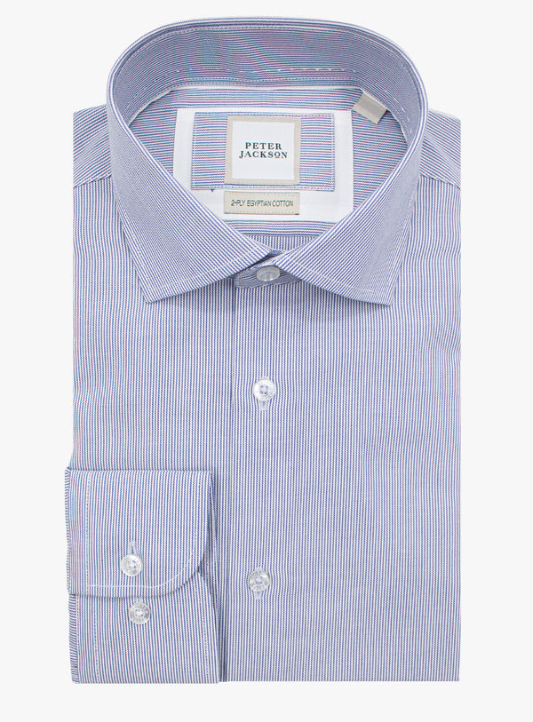 Milan Fine Stripe Navy Shirt