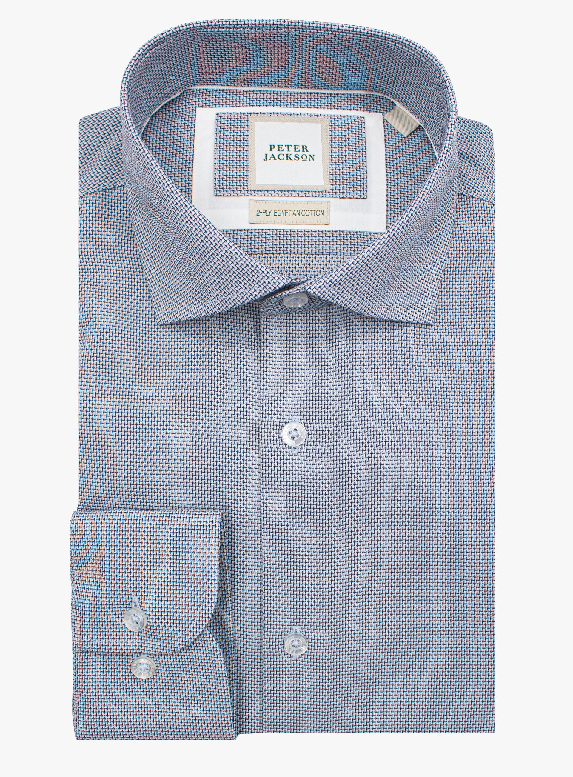 Milan Micro Jacquard Navy Shirt