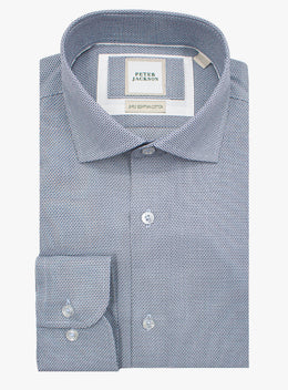 Milan Micro Jacquard Navy Shirt