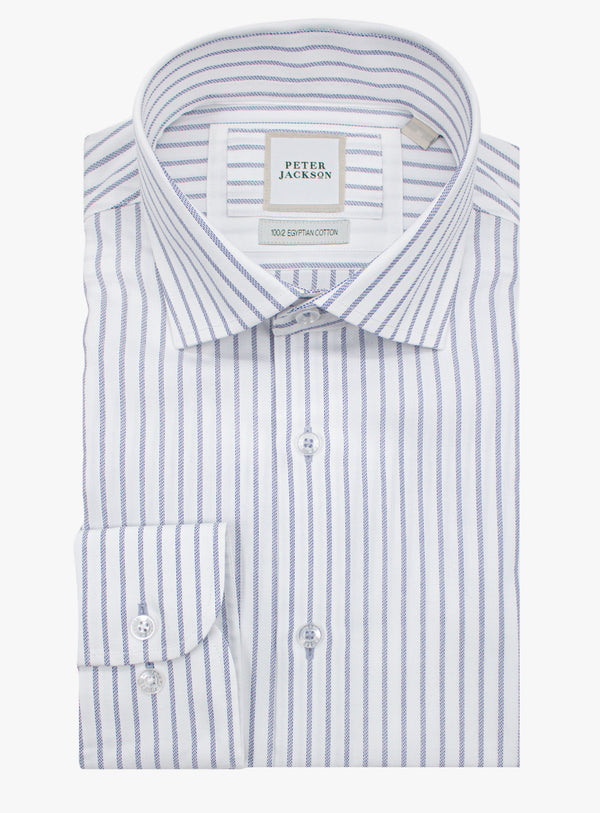Milan Luxe Navy & White Stripe Shirt