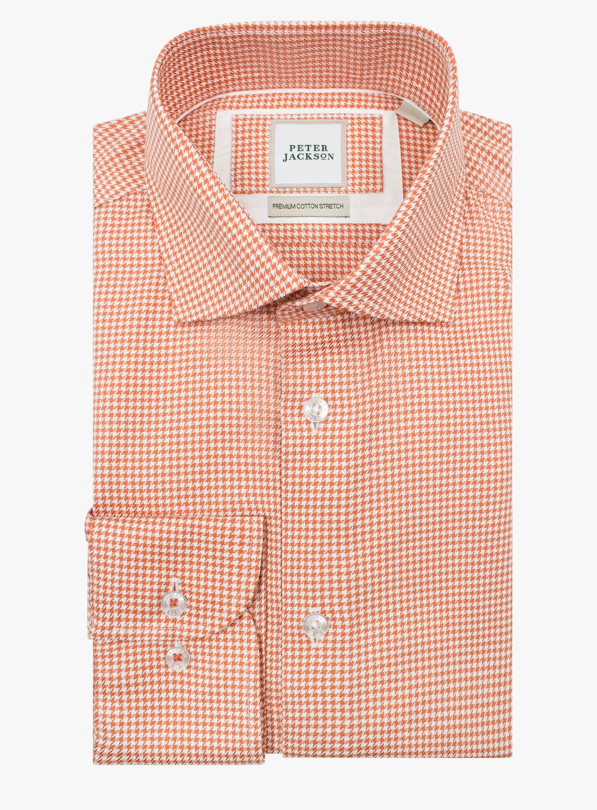 Milan Houndstooth Orange Shirt