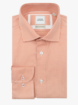 Milan Houndstooth Orange Shirt