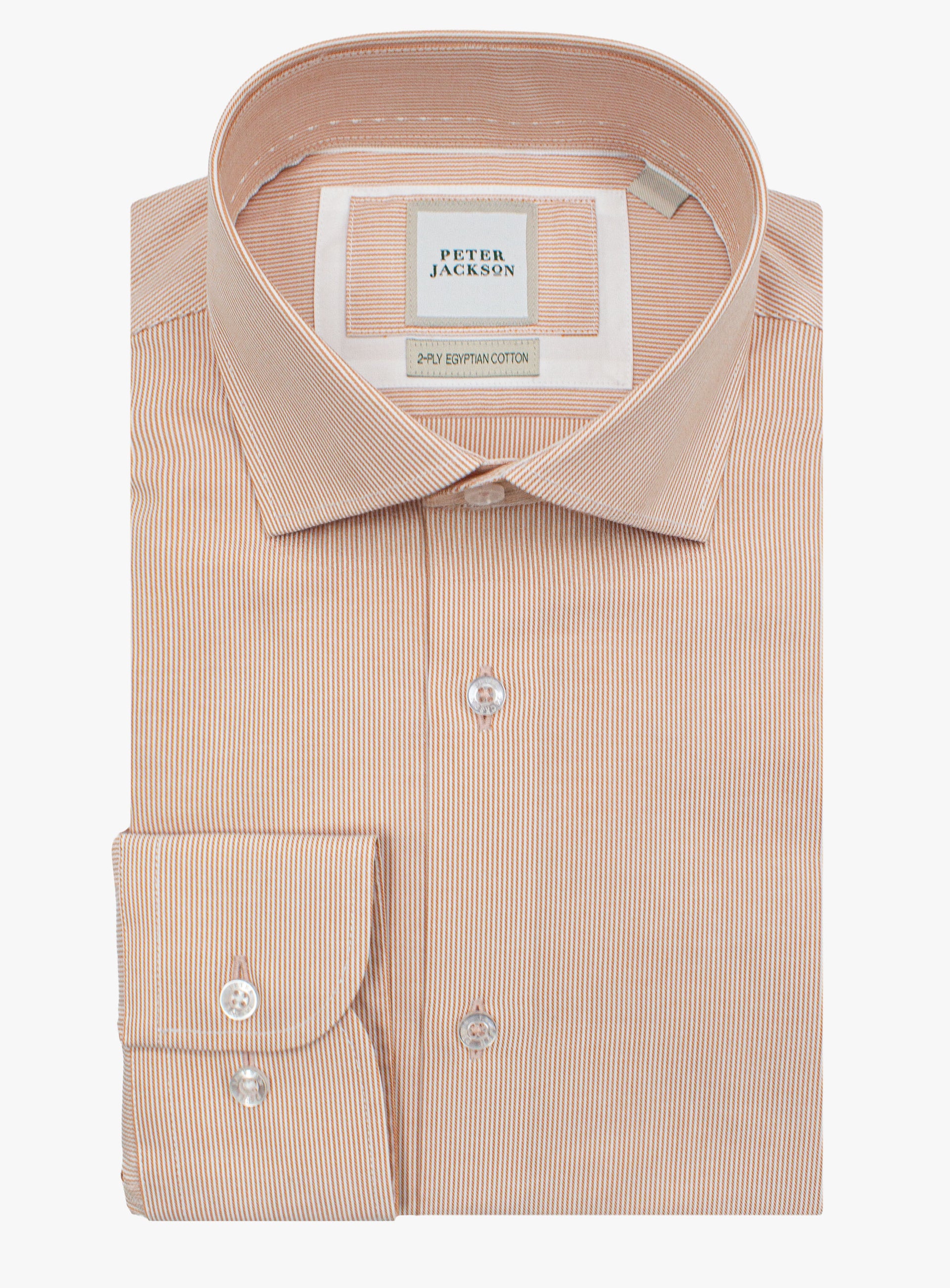 The Milan Fine Stripe Orange Shirt