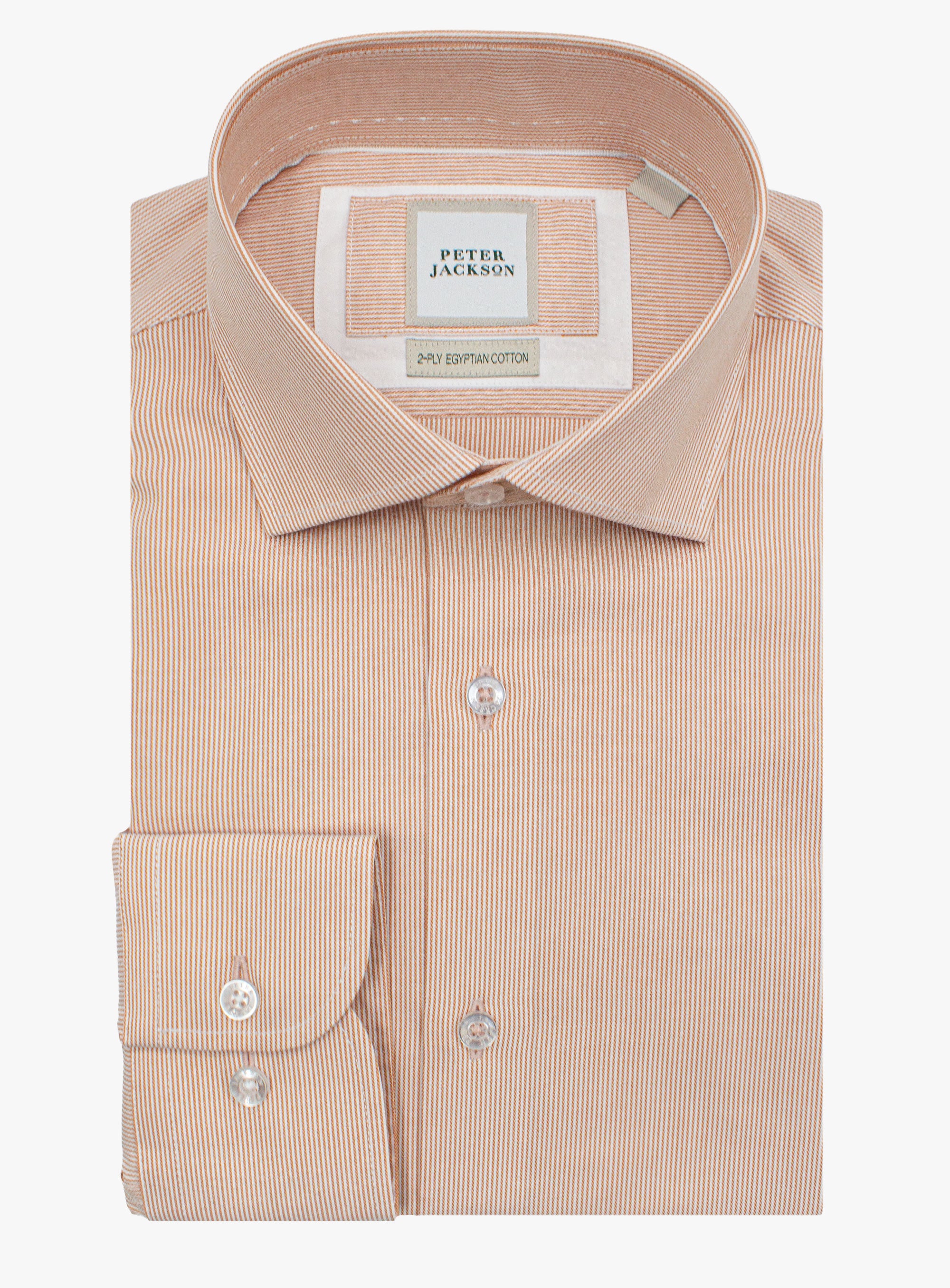 The Milan Fine Stripe Orange Shirt
