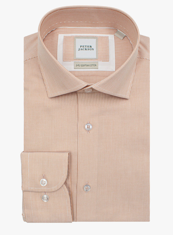 The Milan Fine Stripe Orange Shirt
