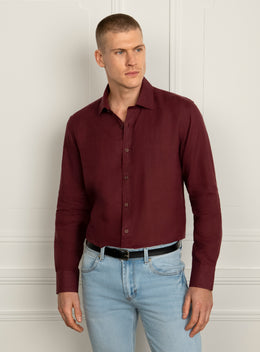 Amalfi Berry Red Linen Shirt