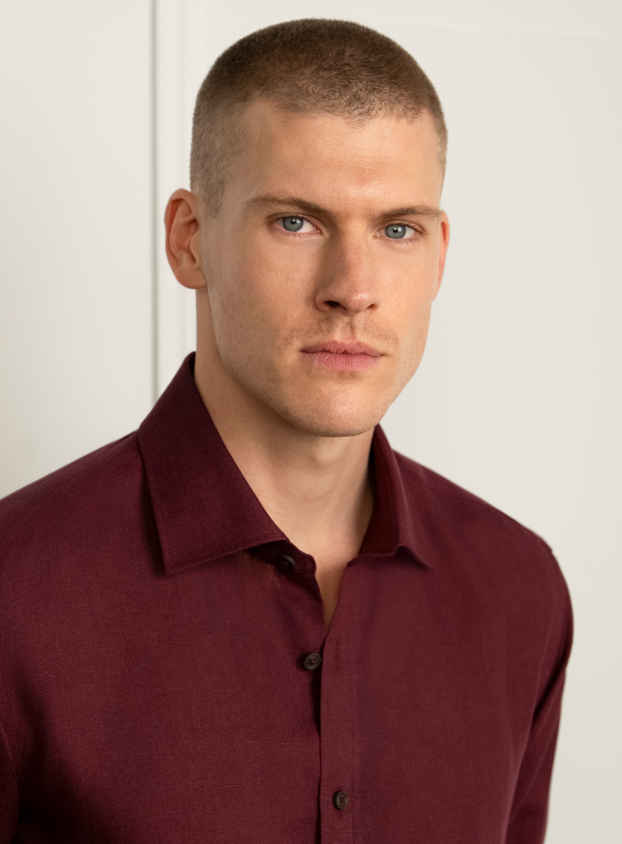 Amalfi Berry Red Linen Shirt